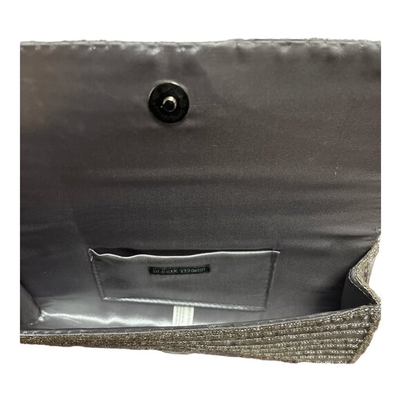 Bijoux Terner Silver Beaded Evening Bag – Rhinestone Accent, Beaded Chain Strap, - Picture 4 of 6